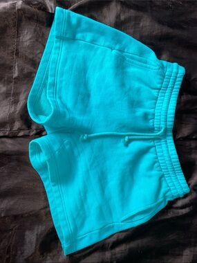 TNA Aritzia Cozy Boyfriend Shorts in Aqua Teal